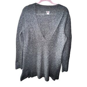 Chico's Gray Herringbone Knit Sweater Size 2‎ Med. Cozy Comfy Preppy Classic Y2K